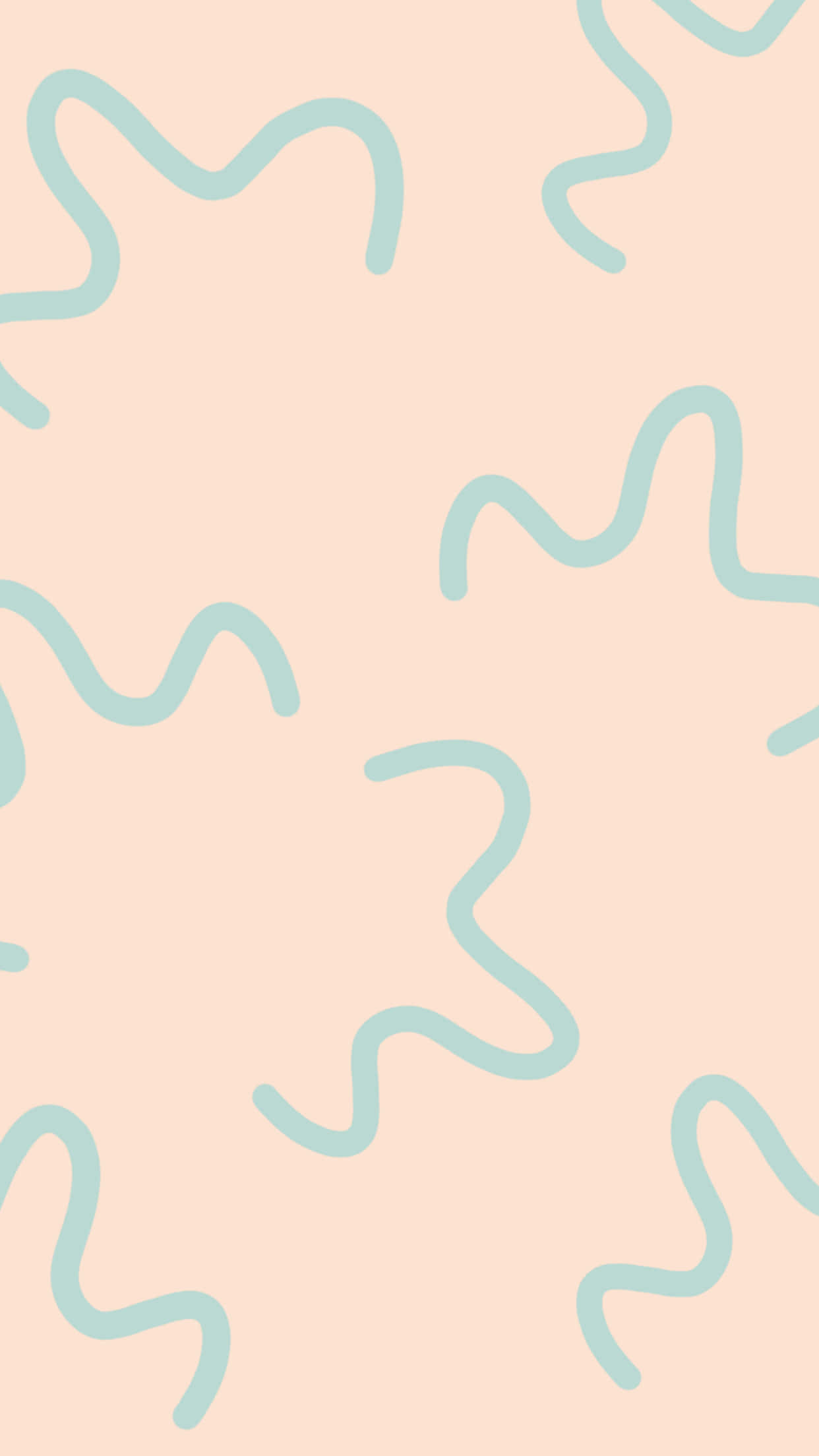 pastel pink, mint green, wavy lines, Full HD Phone Wallpaper