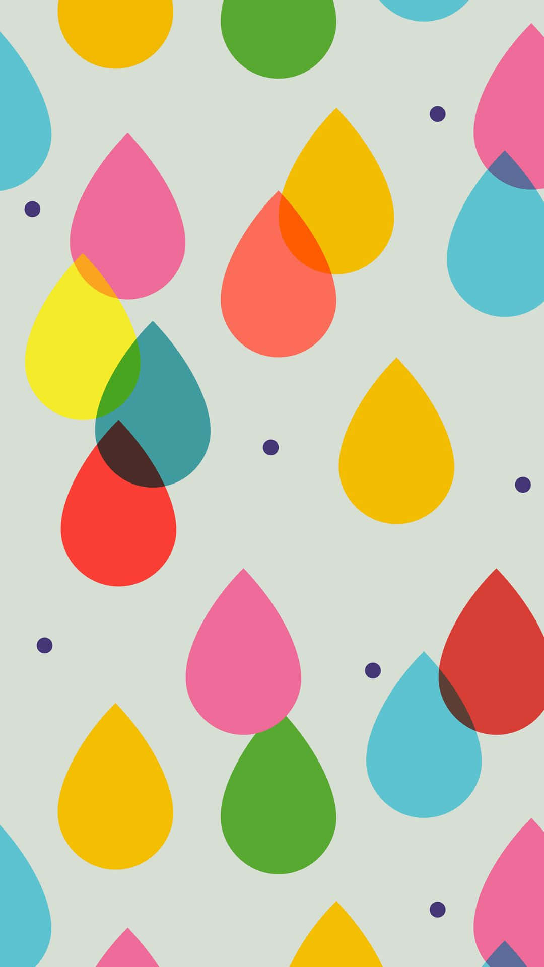Cute Pattern iPhone, teardrop shapes, bold colors, Full HD Phone Wallpaper