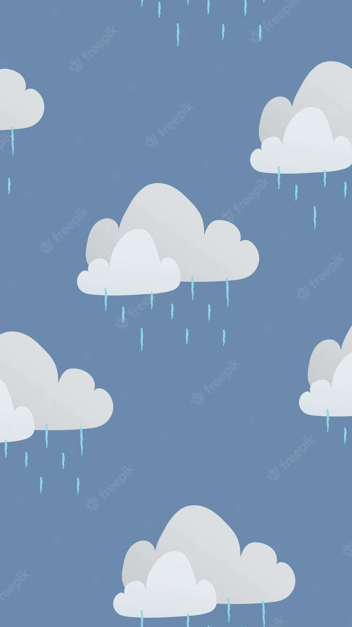 soft white clouds, light blue droplets, calm blue sky, Full HD Phone Wallpaper