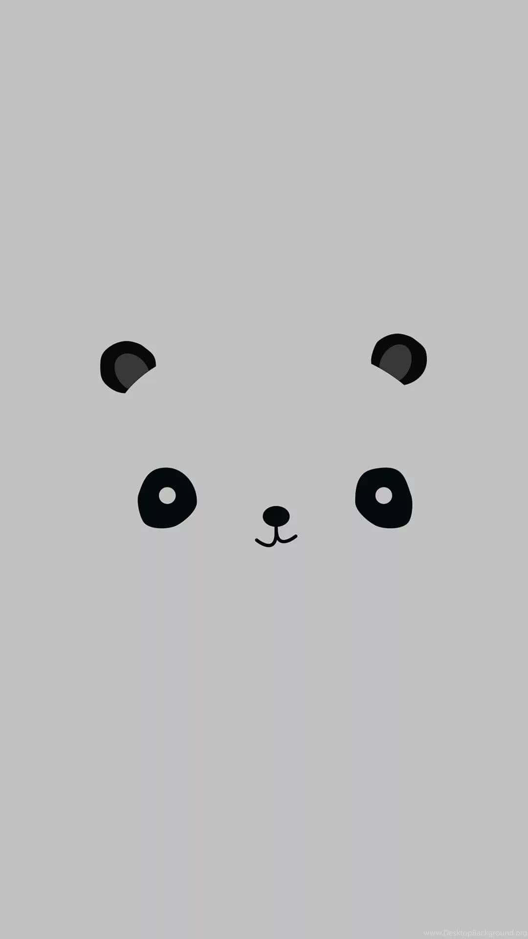 Cute Pattern iPhone, minimalist panda face, black features, Full HD Phone Wallpaper