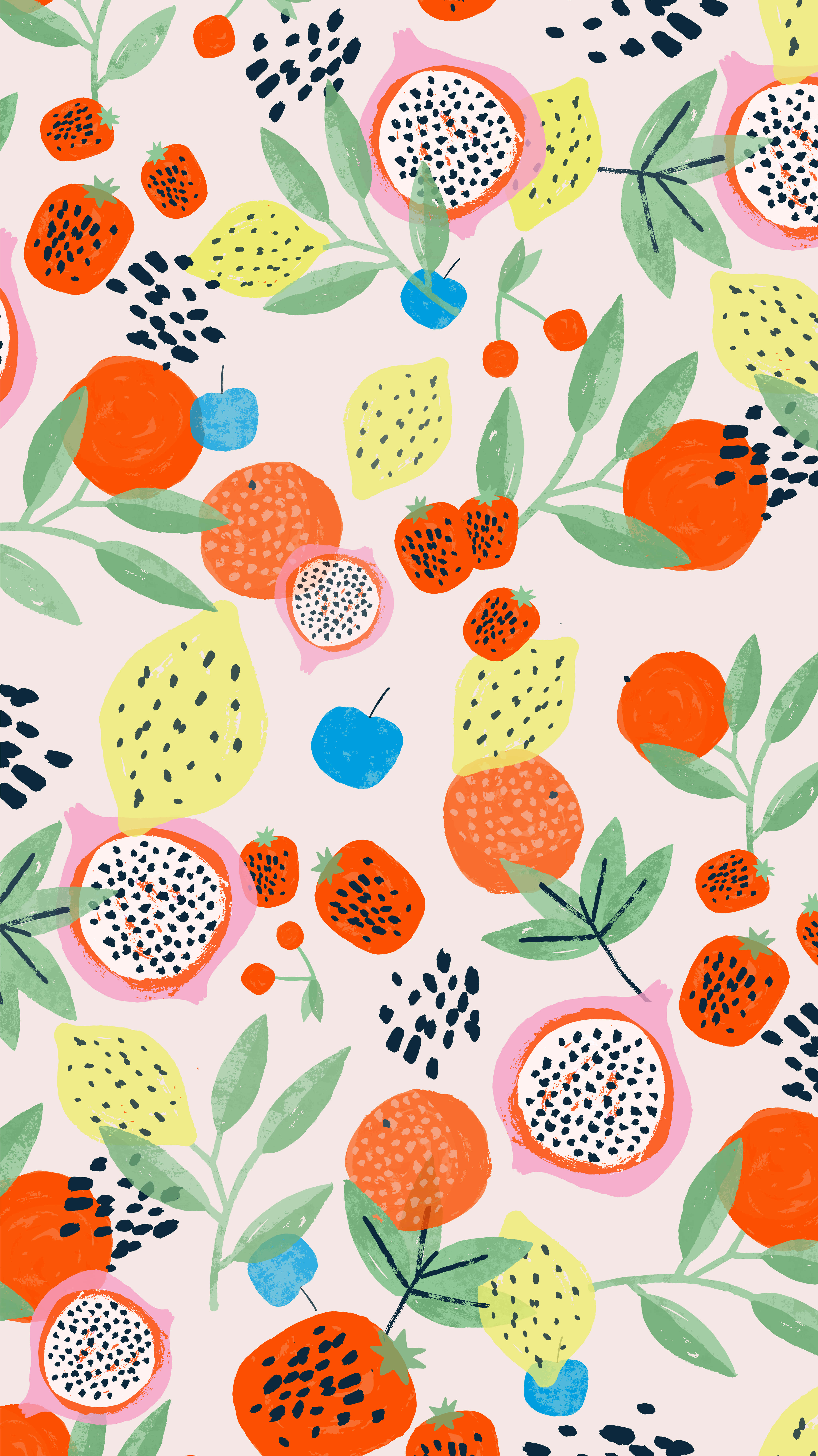 Tropical Fruits, cute pattern iphone, dragonfruit, 8K Phone Wallpaper
