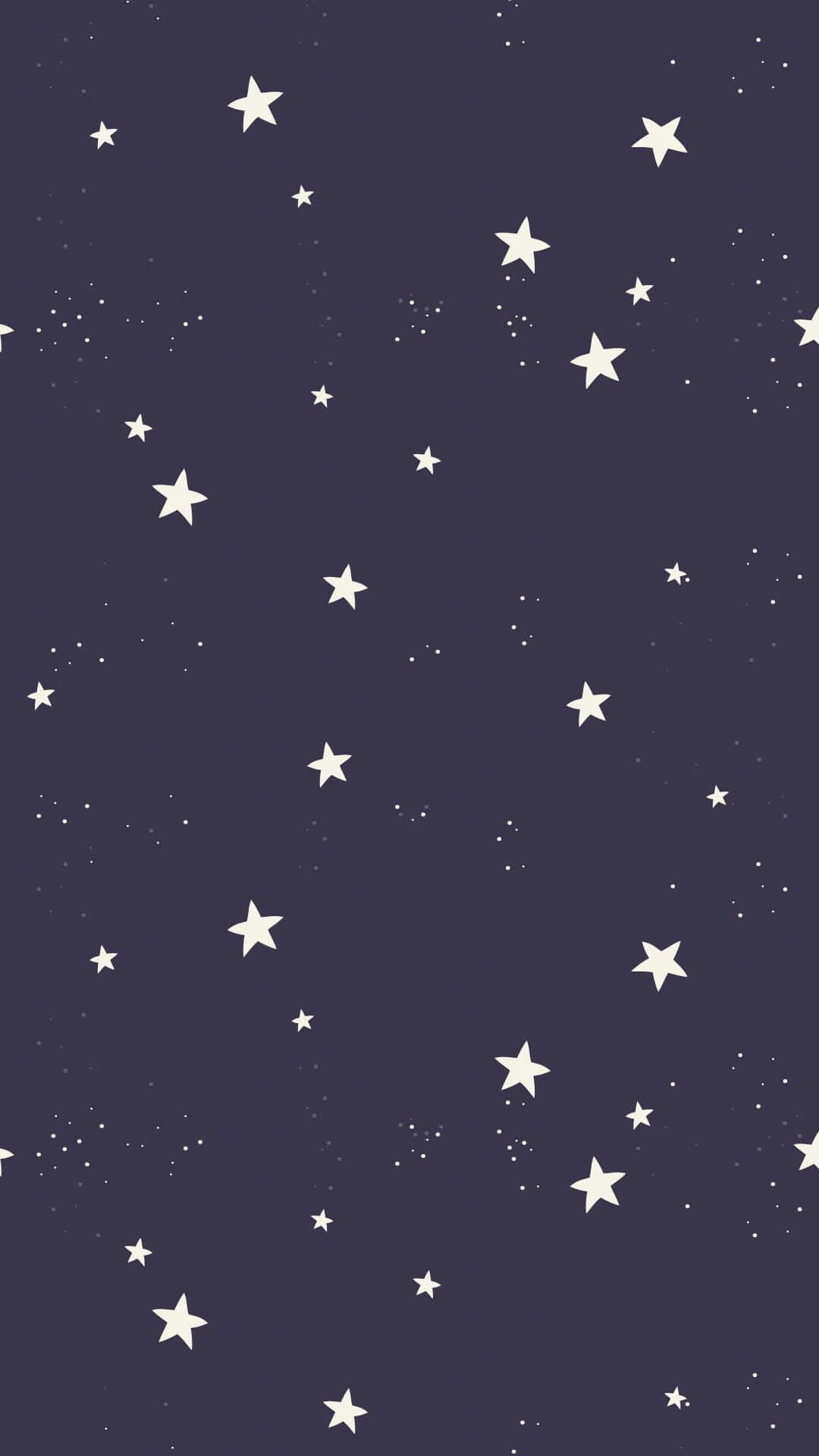 cute pattern iphone, night sky, white stars, Full HD Phone Wallpaper