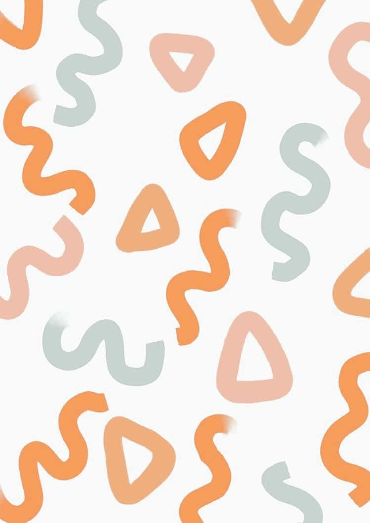 orange, mint green, wavy lines, SD Phone Wallpaper