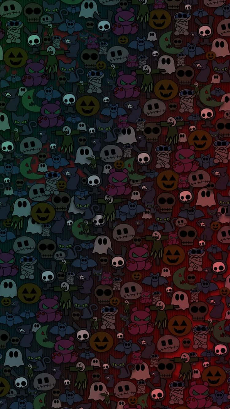 Halloween ghosts, skulls, pumpkins, HD Phone Wallpaper