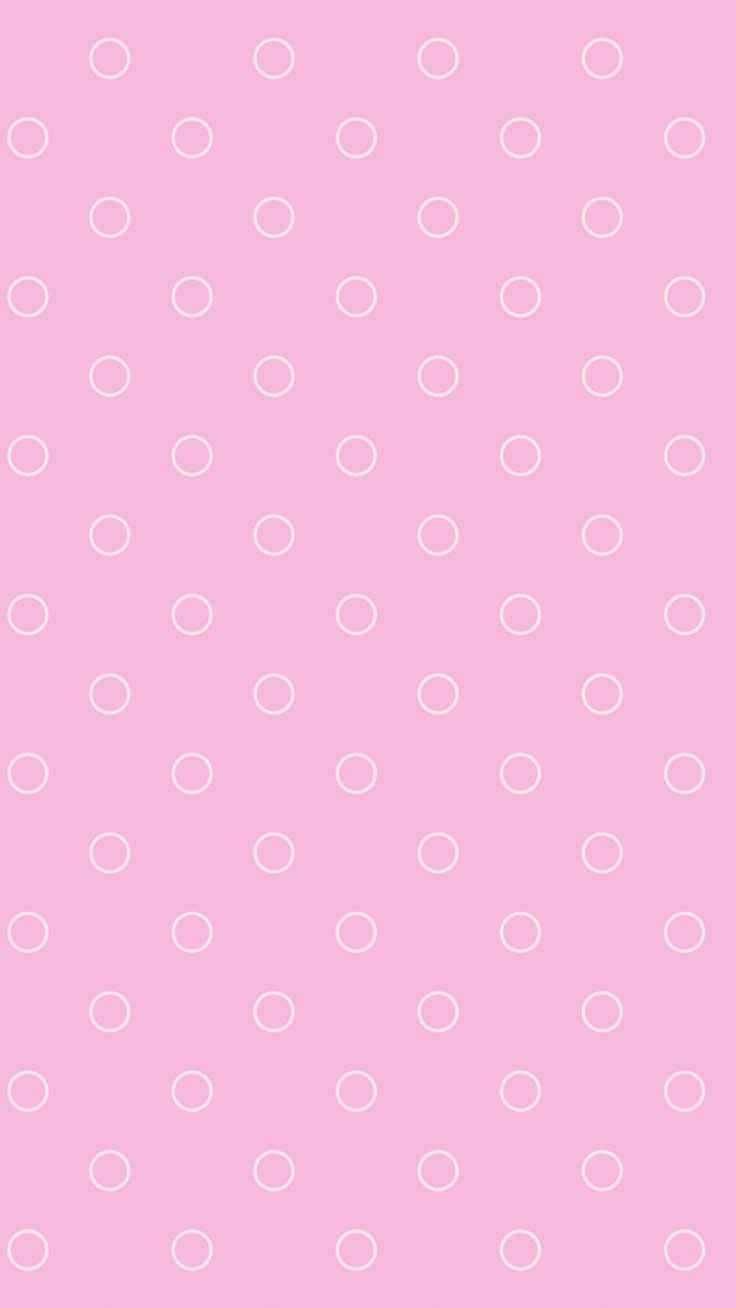 pink background, white circles, minimalist polka dot pattern, HD Phone Wallpaper