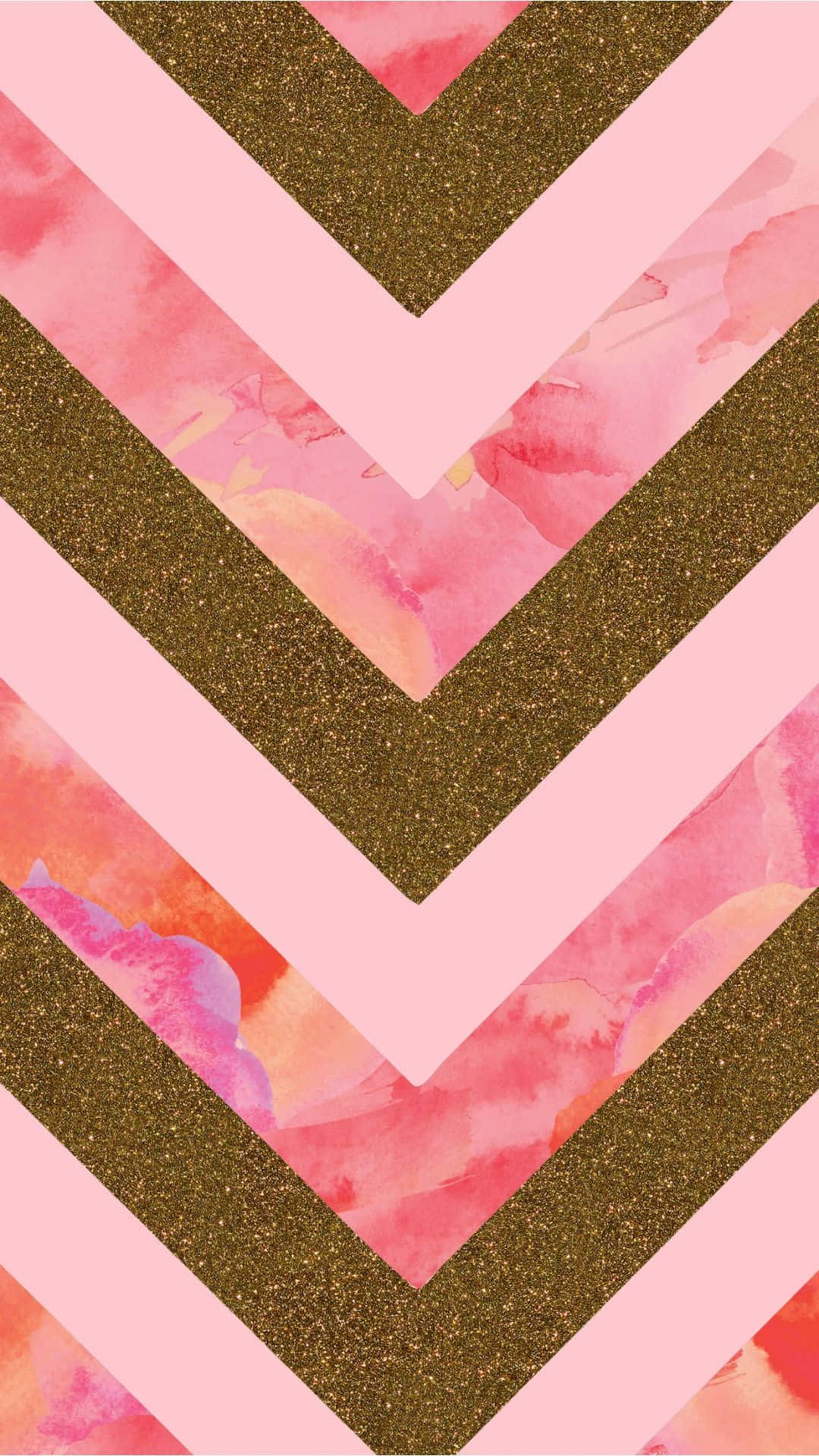pink, gold, chevron pattern, Full HD Phone Wallpaper