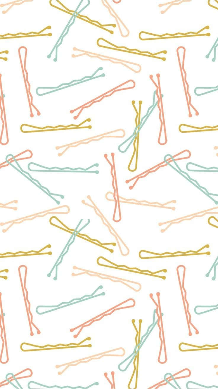 cute pattern, pastel-colored bobby pins, clean white background, HD Phone Wallpaper