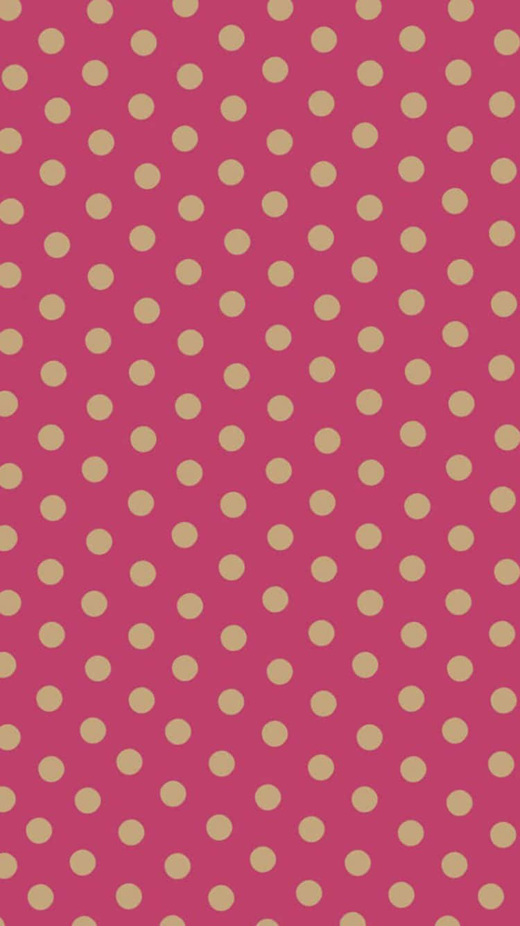 pink, gold, polka dot pattern, HD Phone Wallpaper