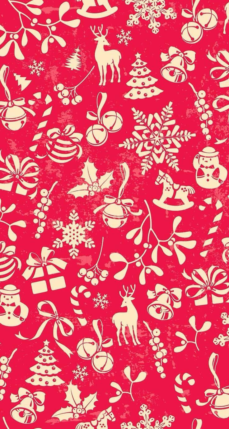 red, white, reindeer, HD Phone Wallpaper