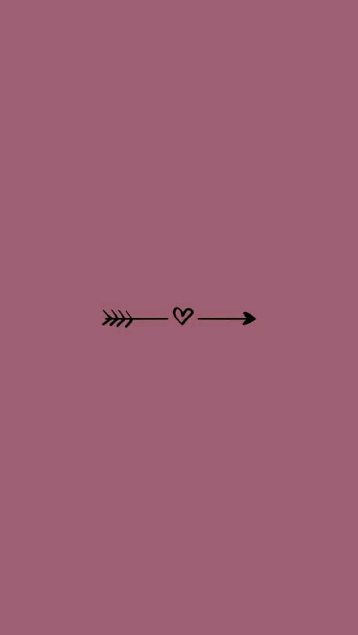 minimal arrow, heart, mauve background, HD Phone Wallpaper