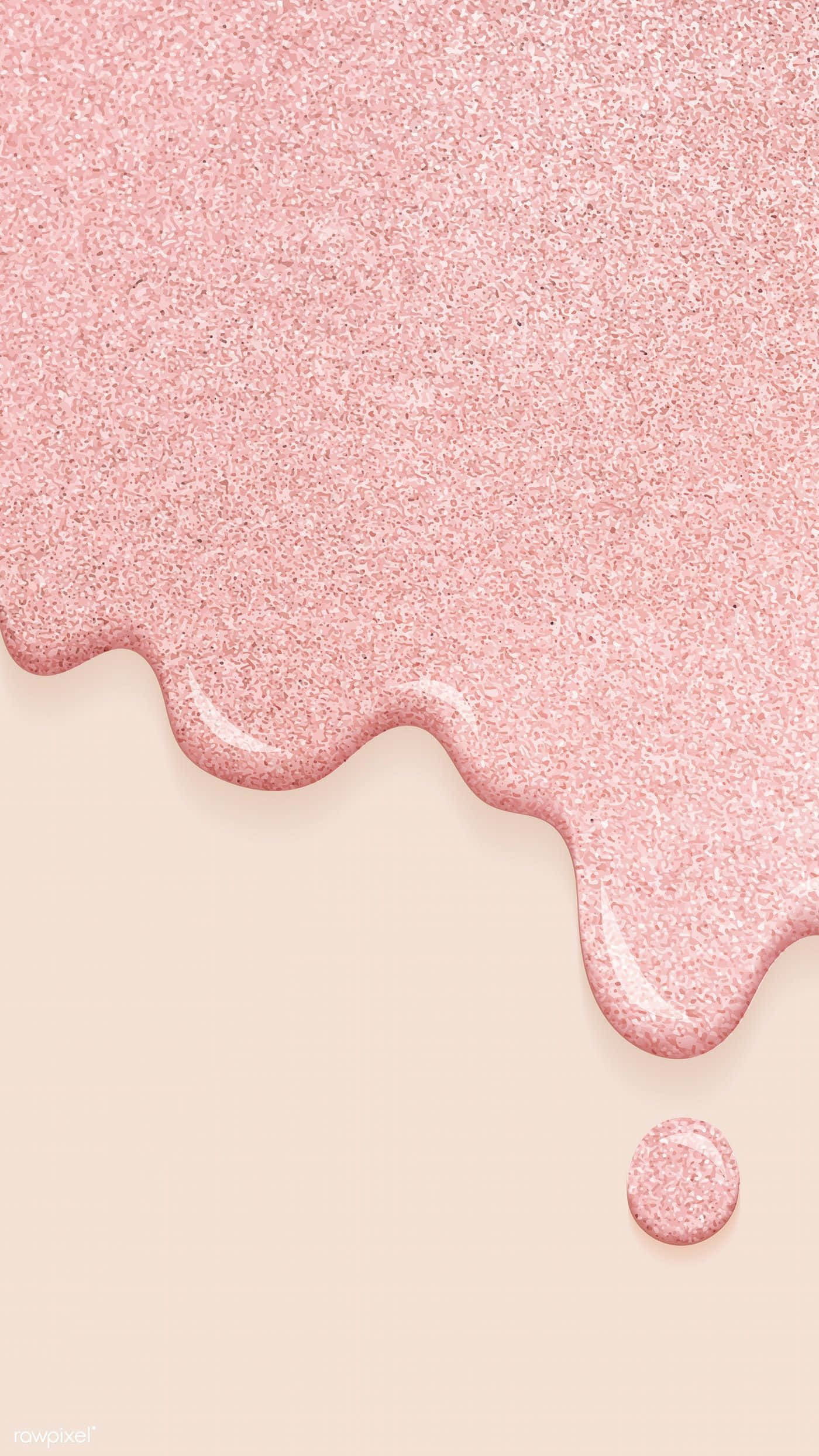 dripping glitter, glossy pink glitter, soft beige background, Full HD Phone Wallpaper