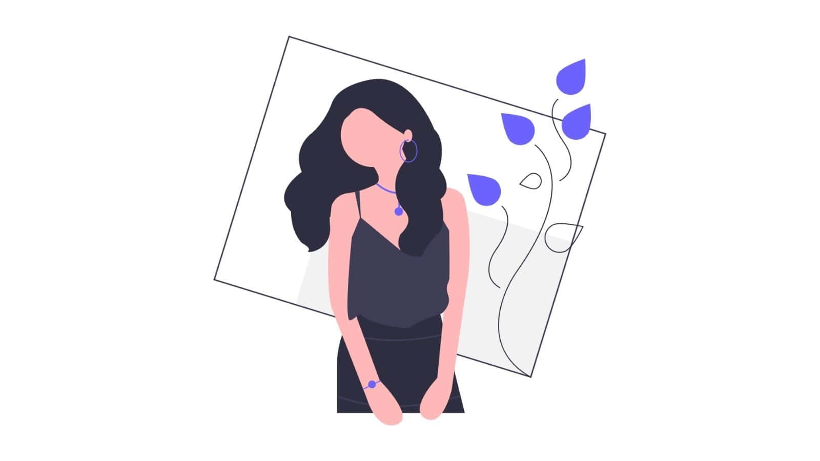 TikTok PFP Ideas Girl, dark hair, purple accessories, HD Desktop Wallpaper