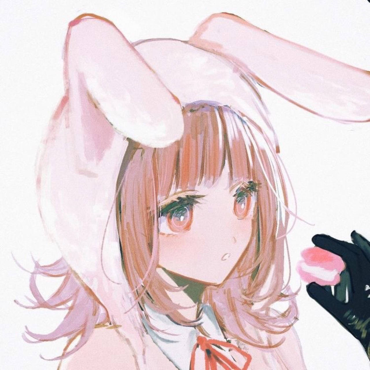 bunny ears, pink hair, gloved hand, HD Desktop Wallpaper