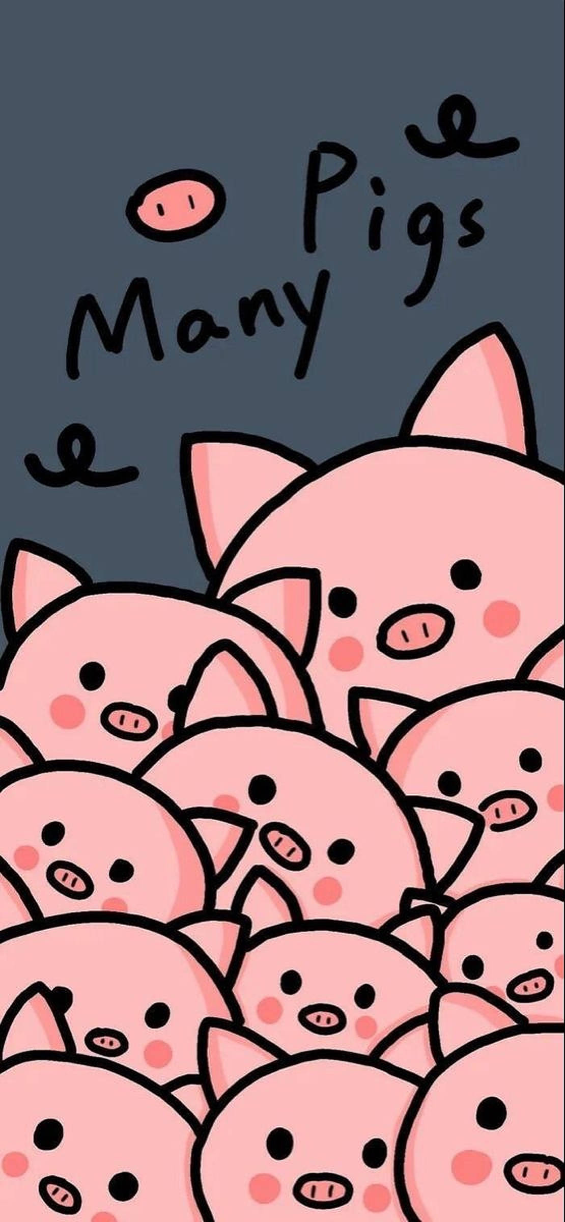 cute pigs doodle, pink pigs, rosy cheeks, Full HD Phone Wallpaper