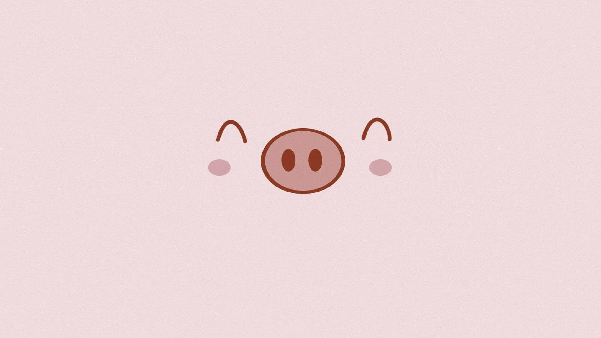 cute simple piggy, minimalist cartoon pig face, rosy cheeks, Full HD Desktop Wallpaper
