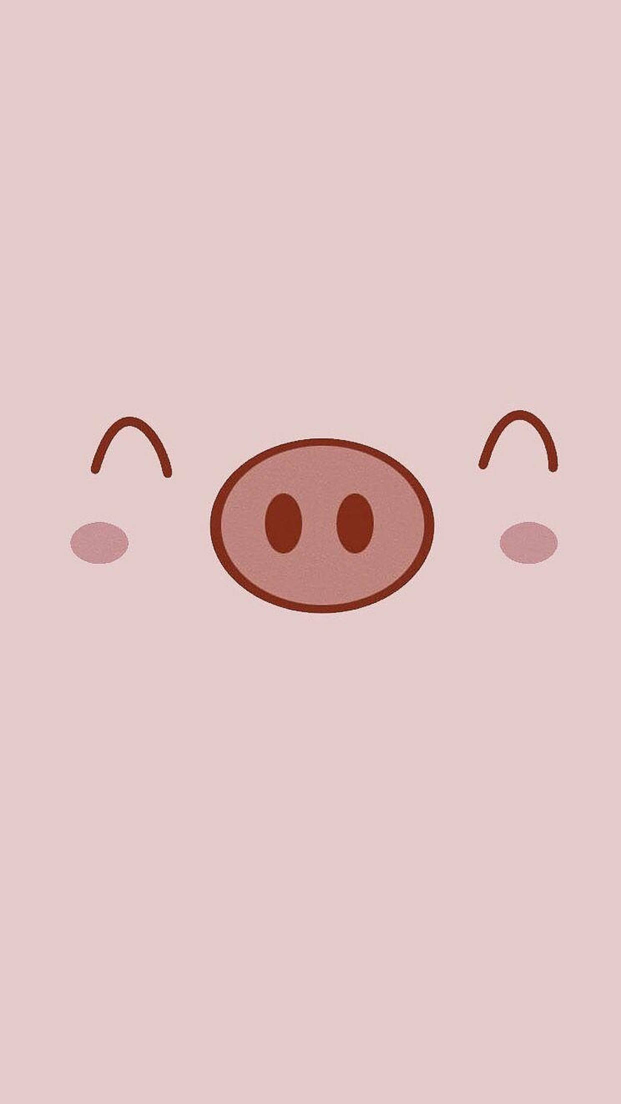 cute pig, rosy cheeks, curved smile lines, Full HD Phone Wallpaper