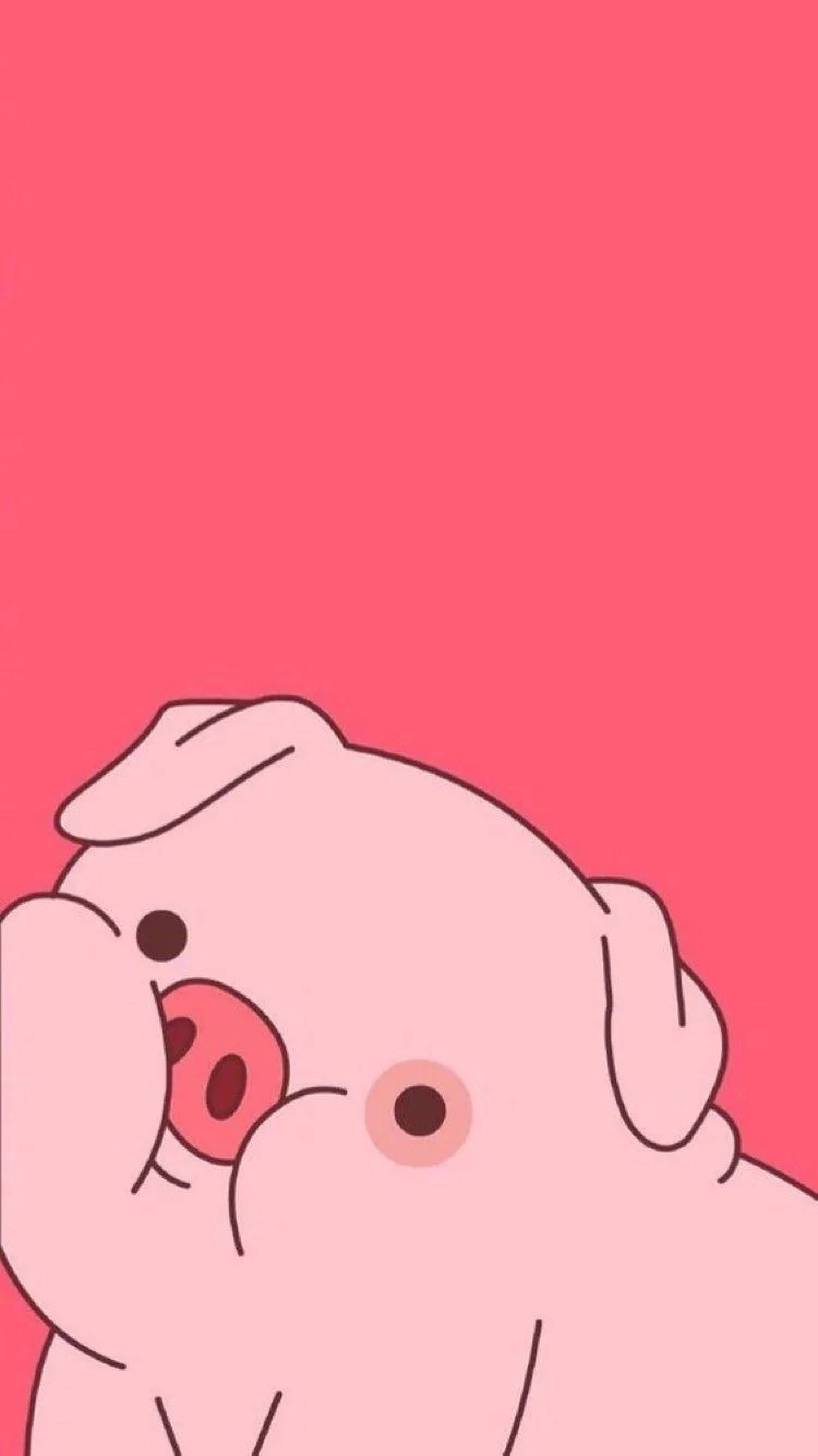 cute pig, pink snout, black eyes, 2K Phone Wallpaper