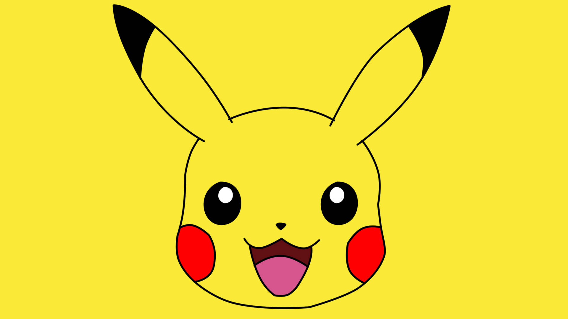 Cute Pikachu, red cheeks, black-tipped ears, Full HD Desktop Wallpaper