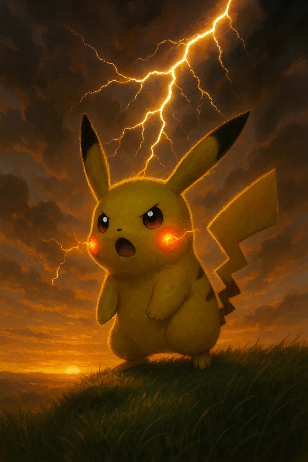 Pikachu, yellow, glowing cheeks, HD Phone Wallpaper