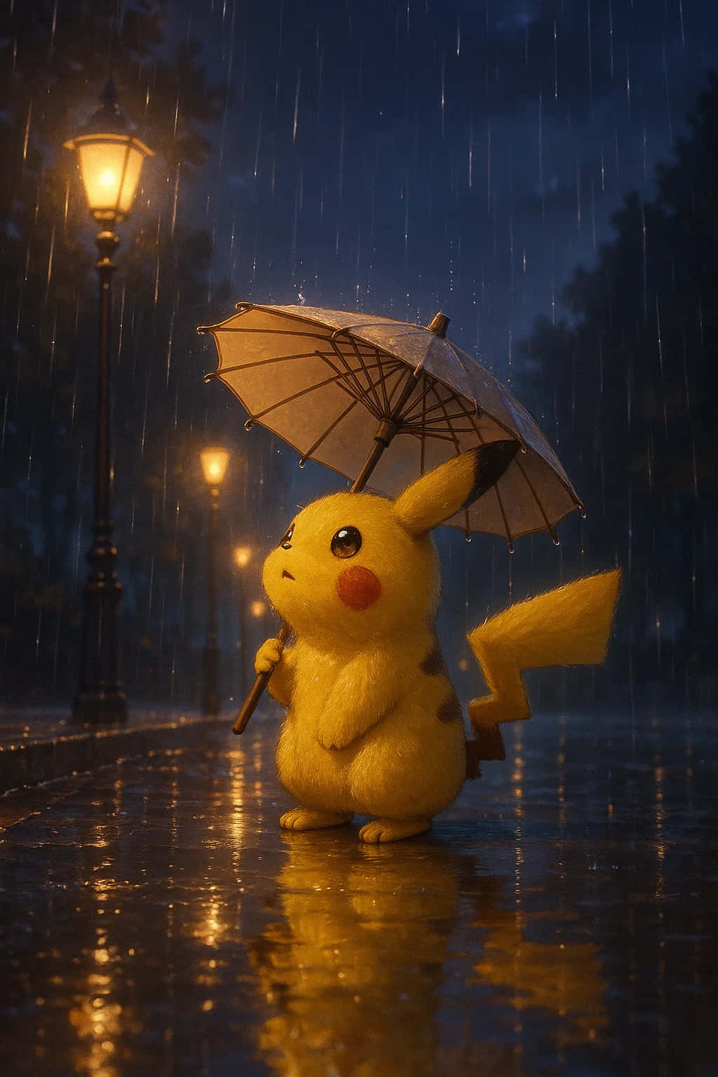 Pikachu, yellow, paper umbrella, HD Phone Wallpaper