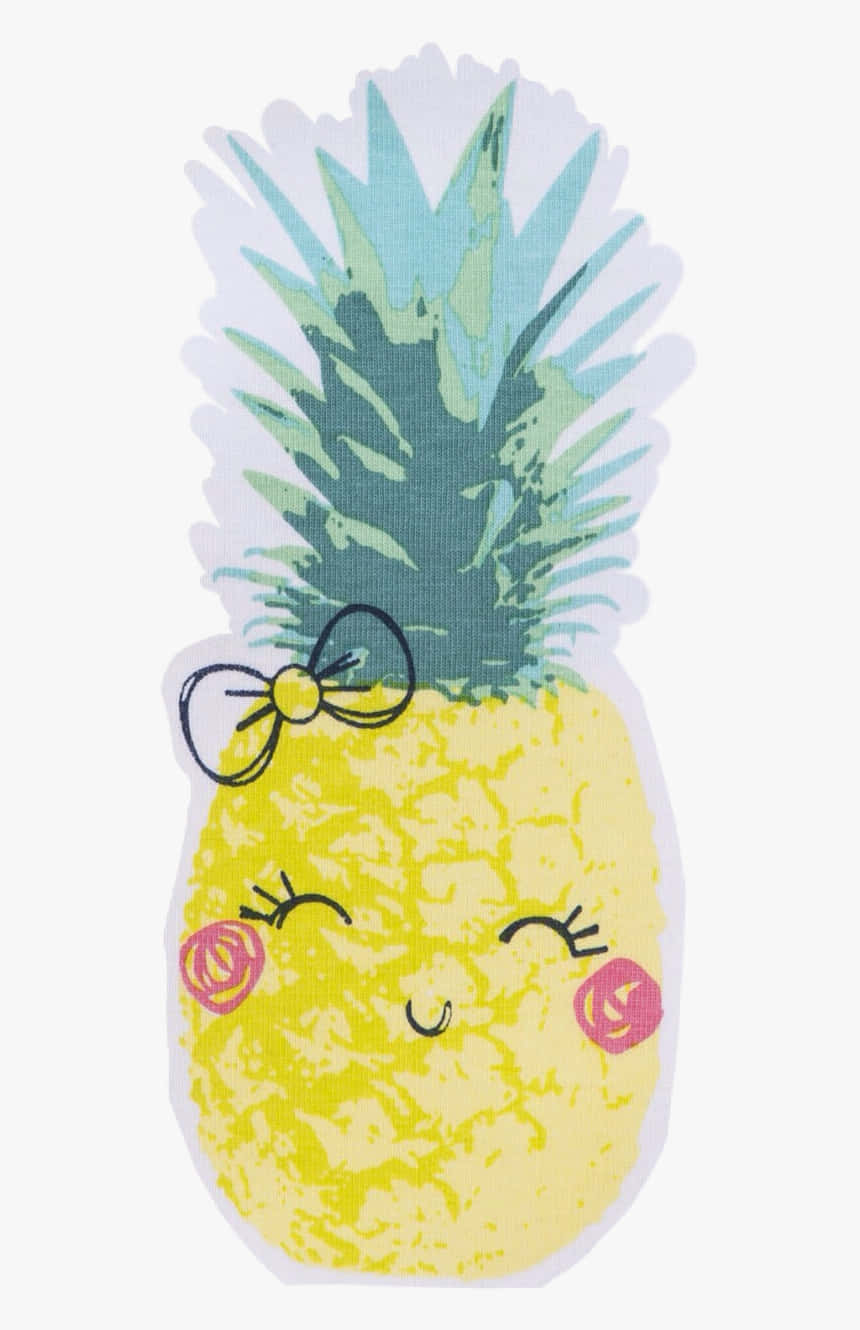 Cute Pineapple, cartoon pineapple, closed eyes, HD Phone Wallpaper