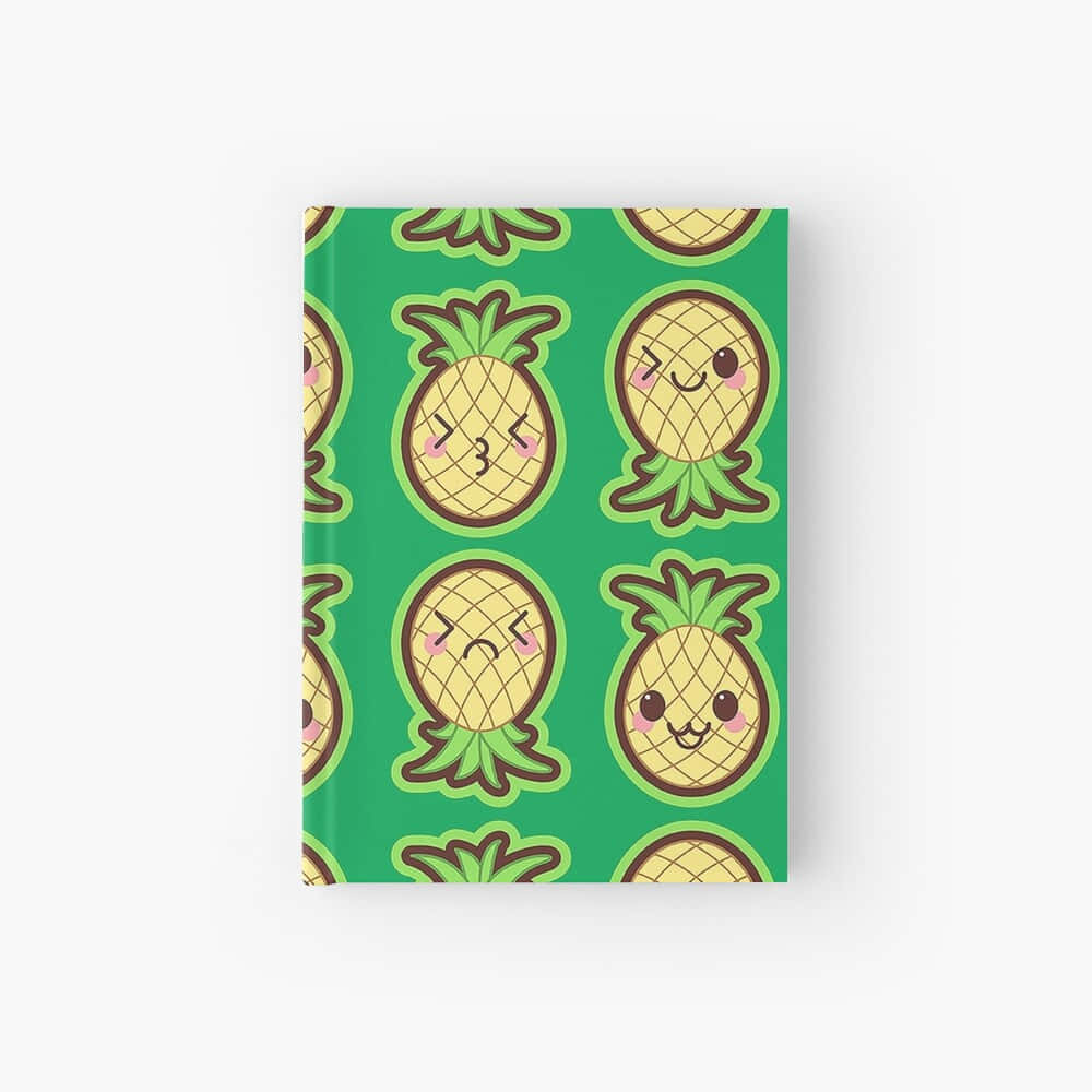 cute facial reaction pineapple, vibrant green, repeating pattern, SD Desktop Wallpaper
