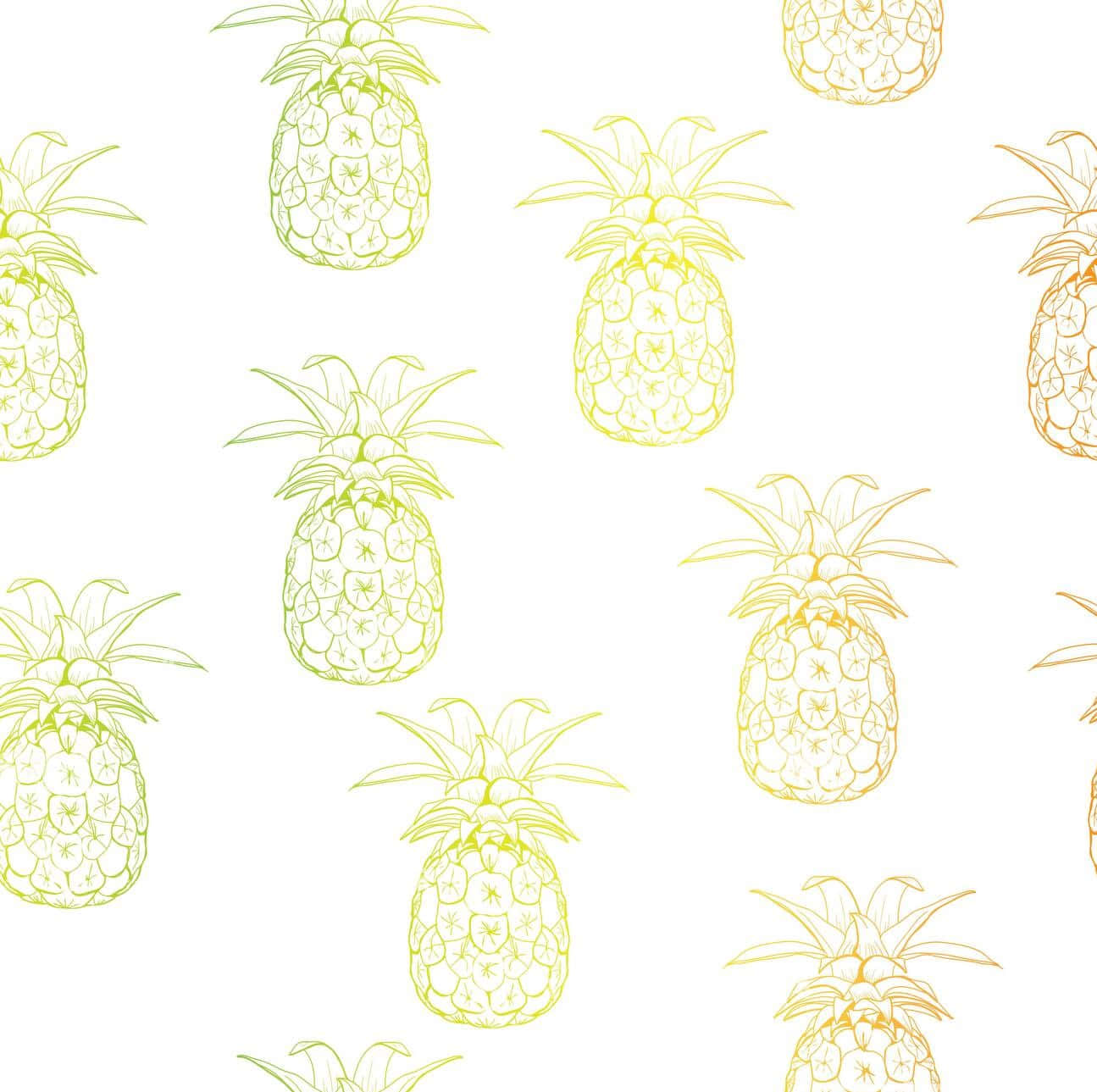 cute pineapple, monochrome vector artwork, gradient yellow-green, HD Desktop Wallpaper