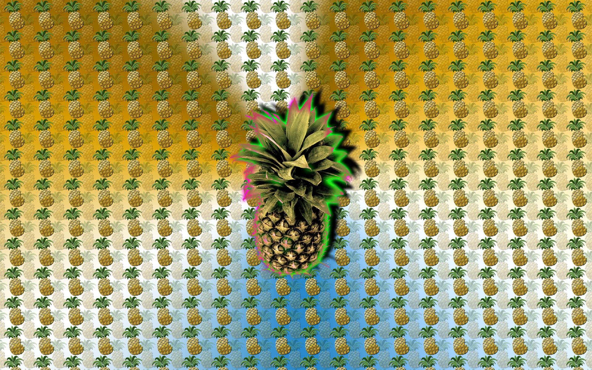 pineapple, neon green, pink outline, Full HD Desktop Wallpaper