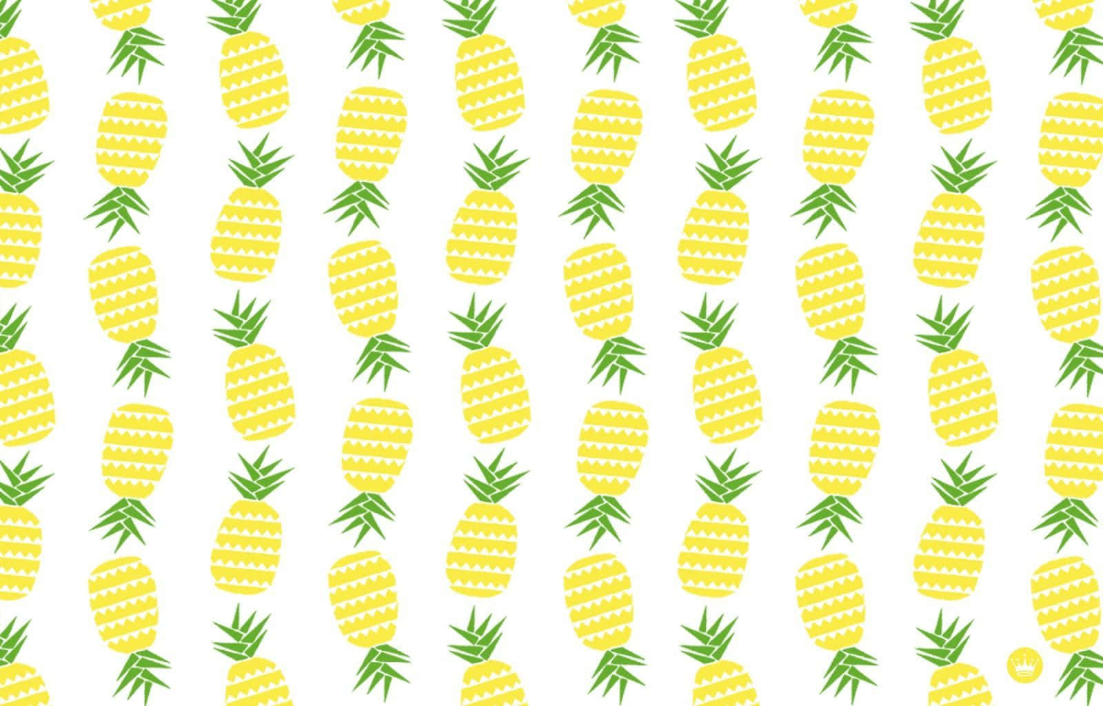 yellow pineapple, green crowns, white background, HD Desktop Wallpaper
