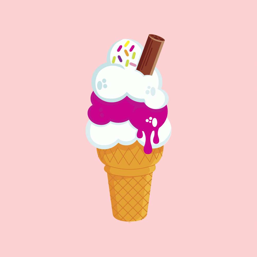 pink swirls, white scoop, sprinkles, SD Desktop Wallpaper