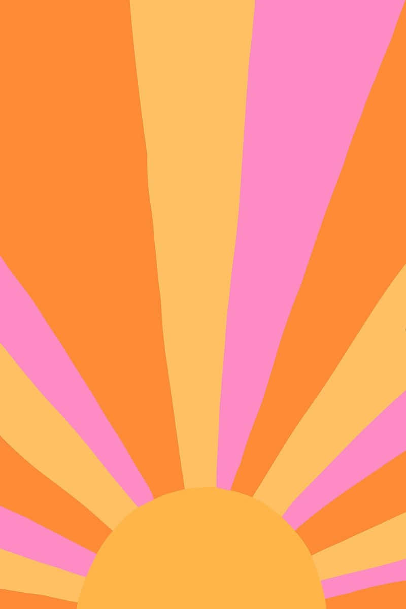 sunburst, yellow center, orange rays, SD Phone Wallpaper