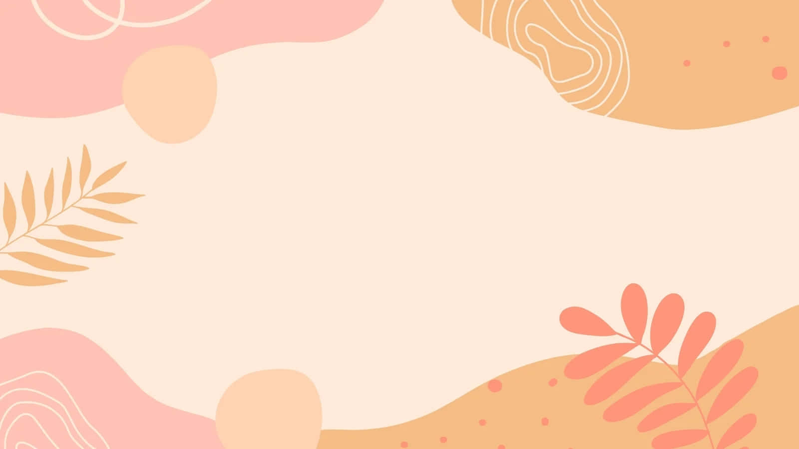 abstract pink orange background, soft pastel pink peach and cream, delicate leaf motifs, HD Desktop Wallpaper