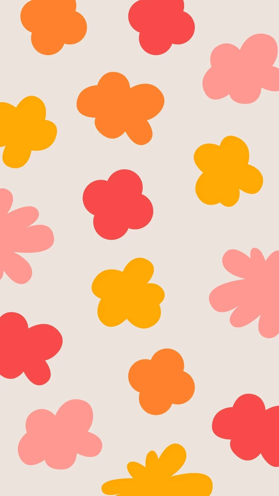 pink, orange, floral pattern, HD Phone Wallpaper
