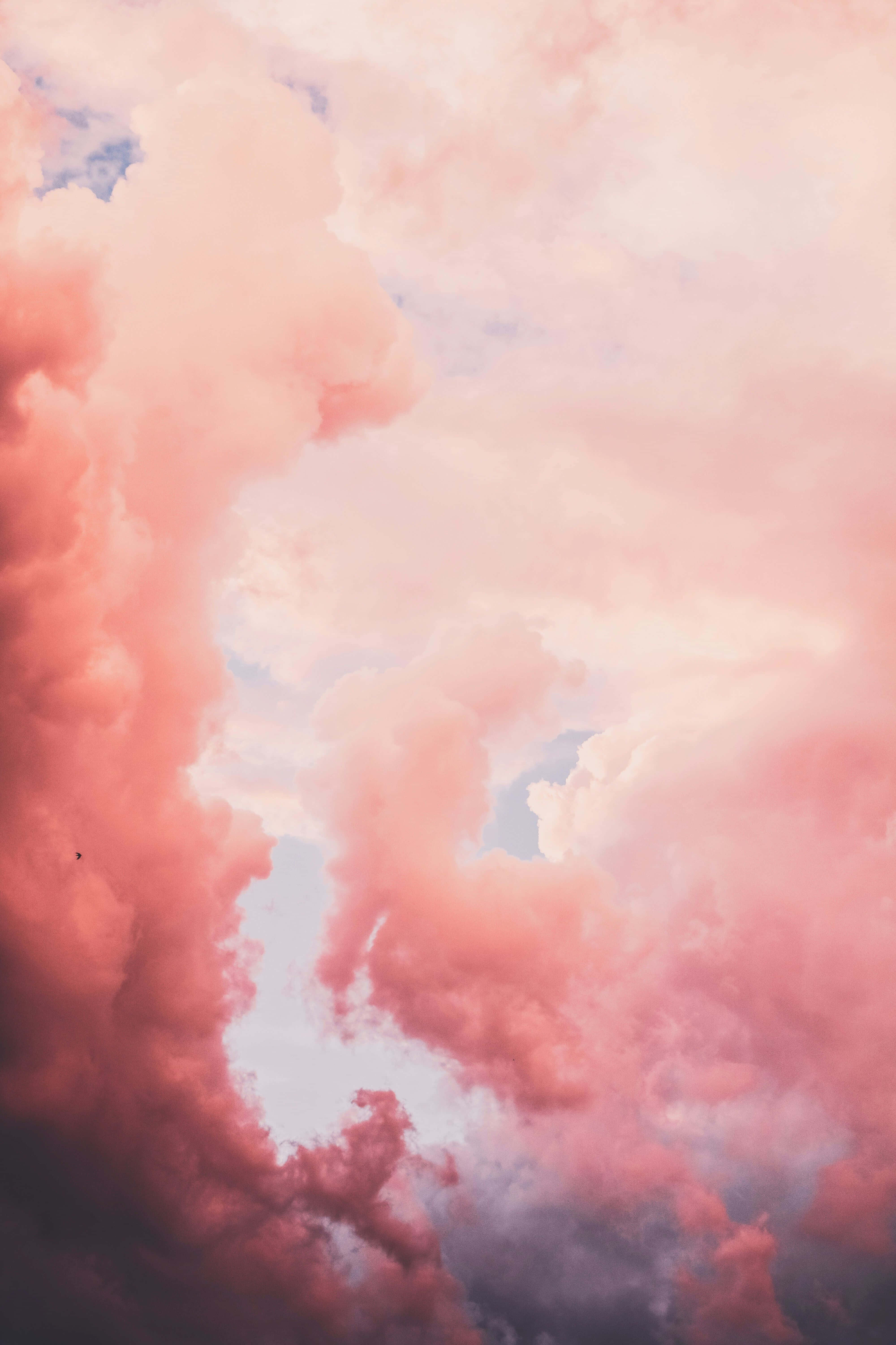 Cotton Candy Skies, pink, peach, 5K Phone Wallpaper