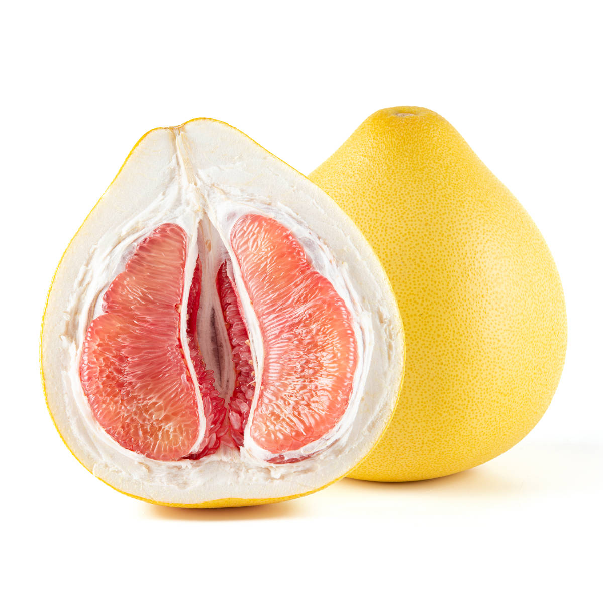 Honey Pomelo Fresh Asian, pink segments, yellow fruit, SD Desktop Wallpaper