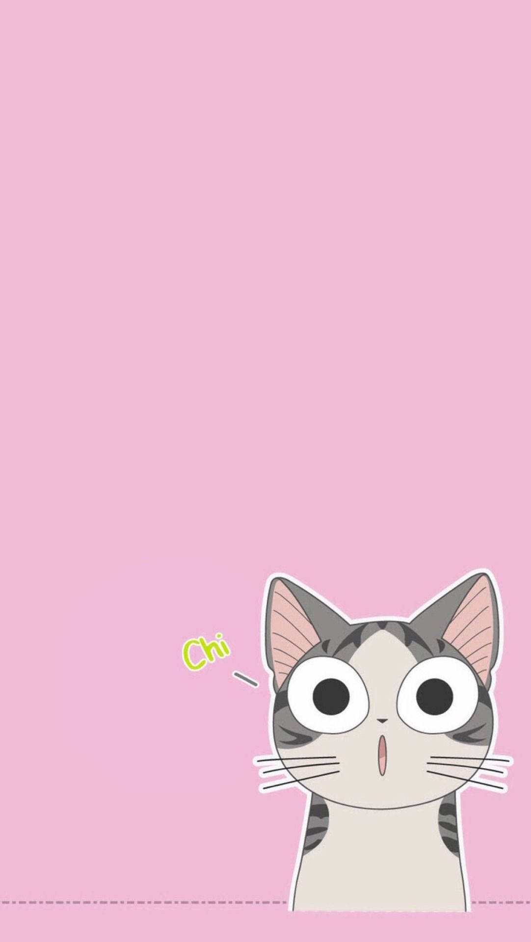 pink cat, gray tabby cat, big eyes, Full HD Phone Wallpaper