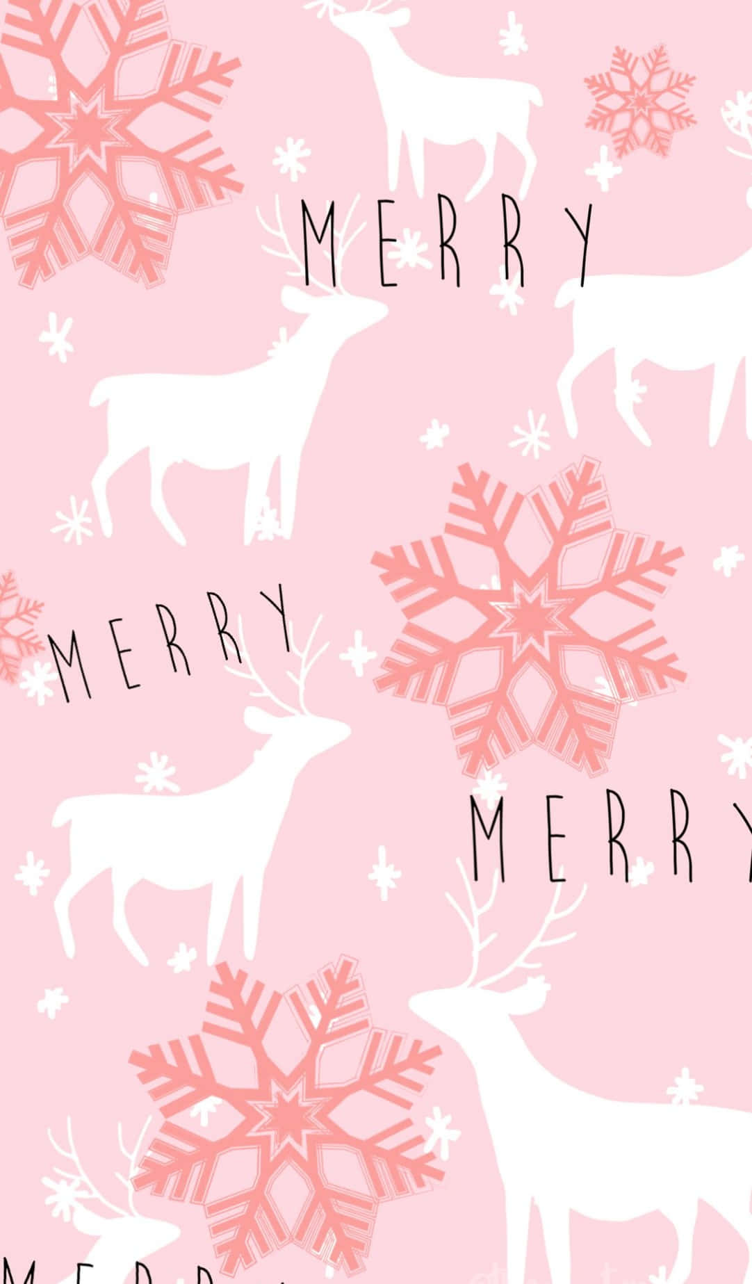 Cute Pink Christmas, pink wallpaper, white deer, HD Phone Wallpaper