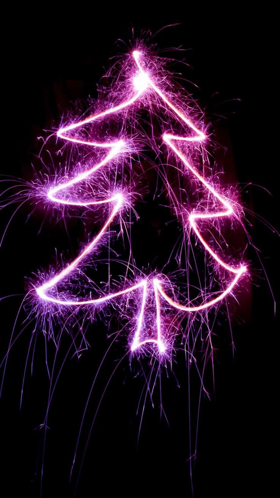 Cute Pink Christmas, neon light, vibrant purple sparkler, HD Phone Wallpaper