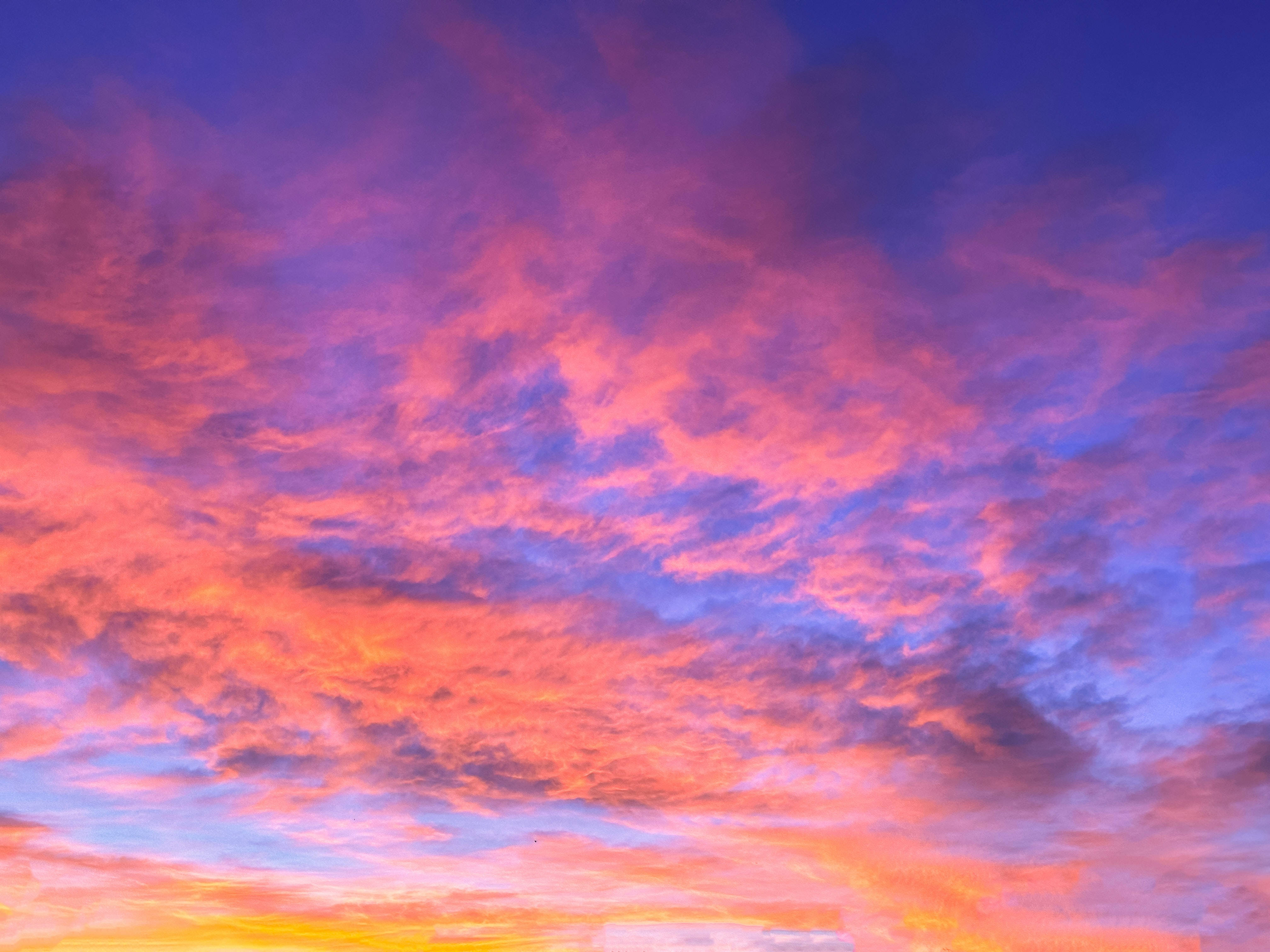 vibrant pink cloud aesthetic, fiery orange, deep purple, 4K Desktop Wallpaper