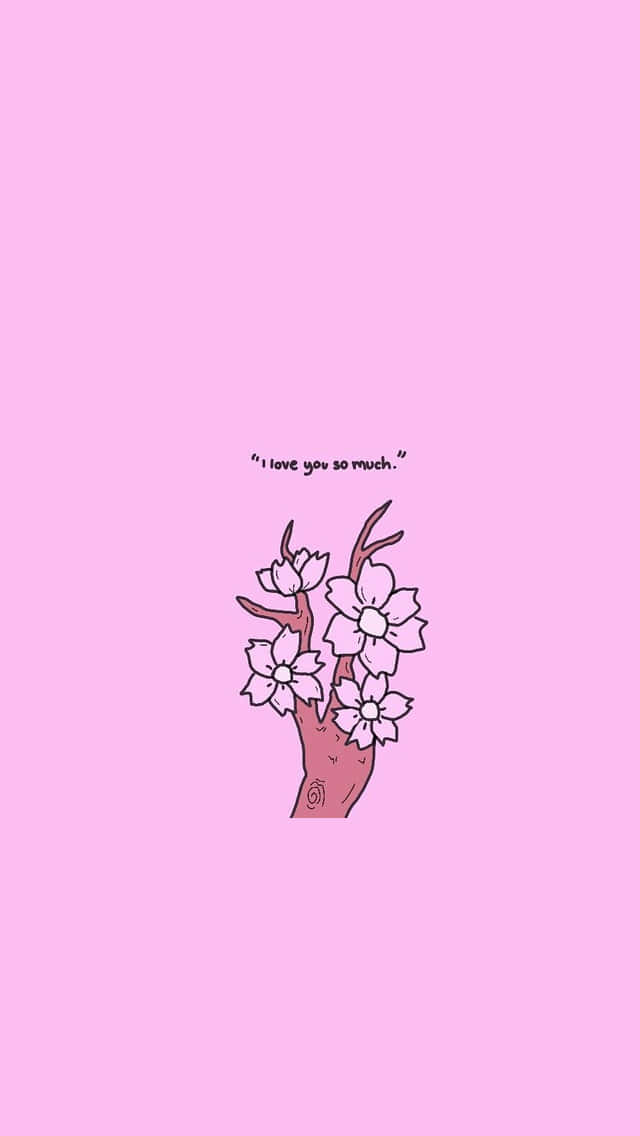 pink background, pink flower, cherry blossom branch, SD Phone Wallpaper