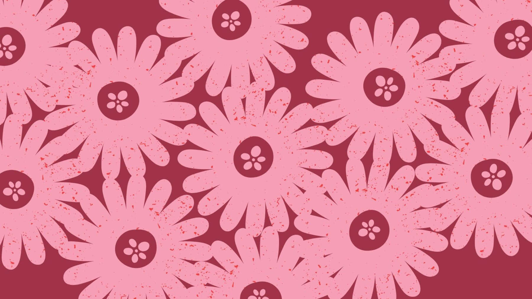 pink floral pattern, stylized daisies, speckled texture, HD Desktop Wallpaper