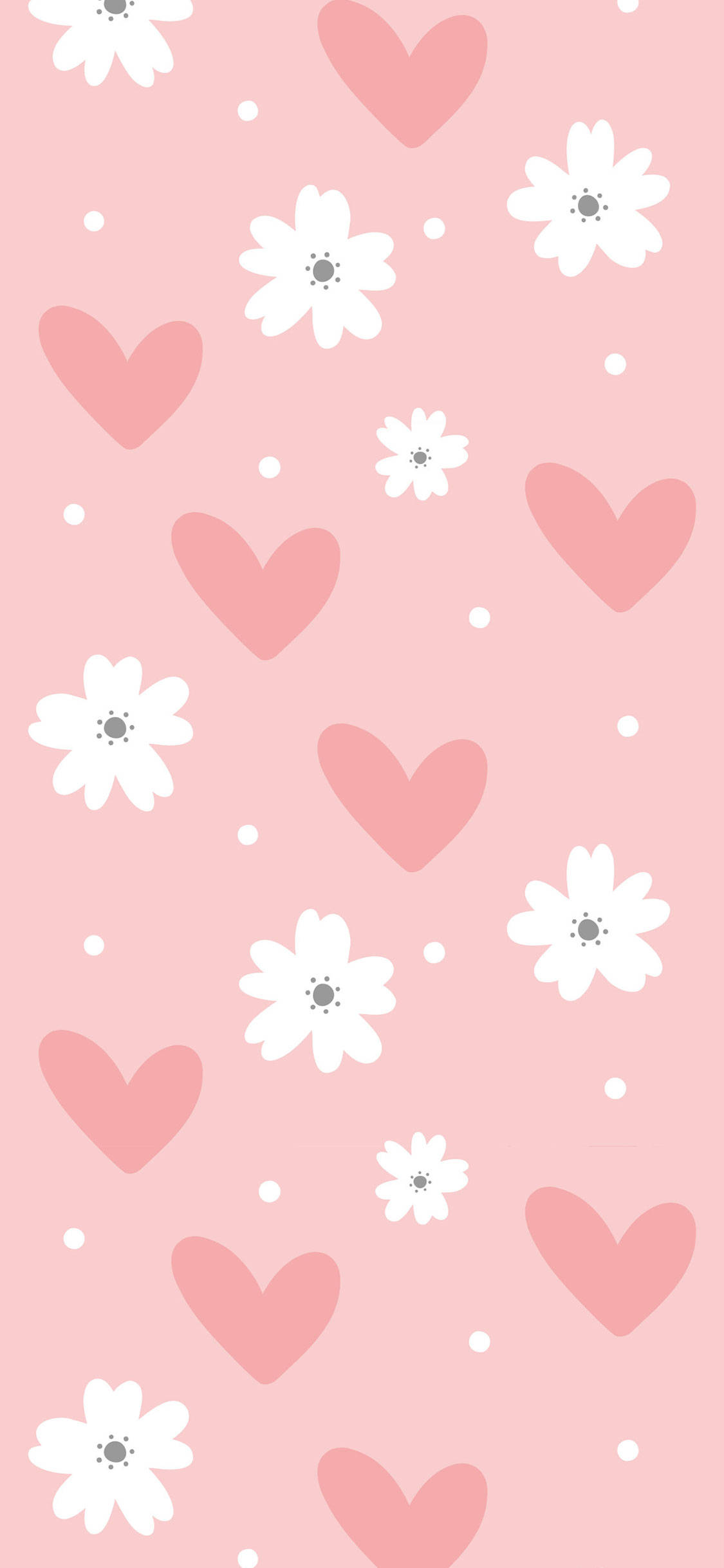 hearts and flowers, girly iphone, soft pink, Full HD Phone Wallpaper