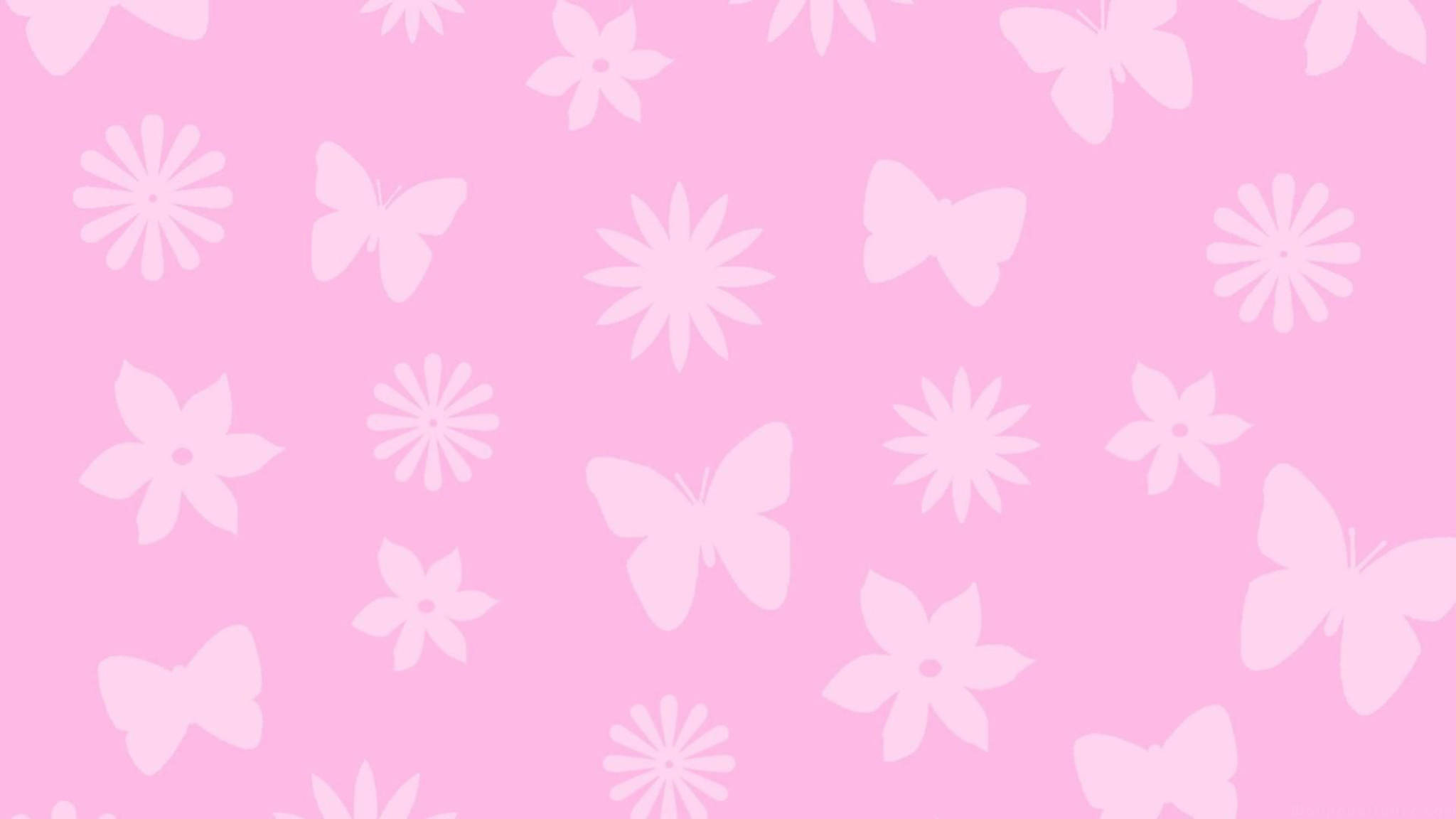 Cute Pink, soft pink, white butterfly, Full HD Desktop Wallpaper