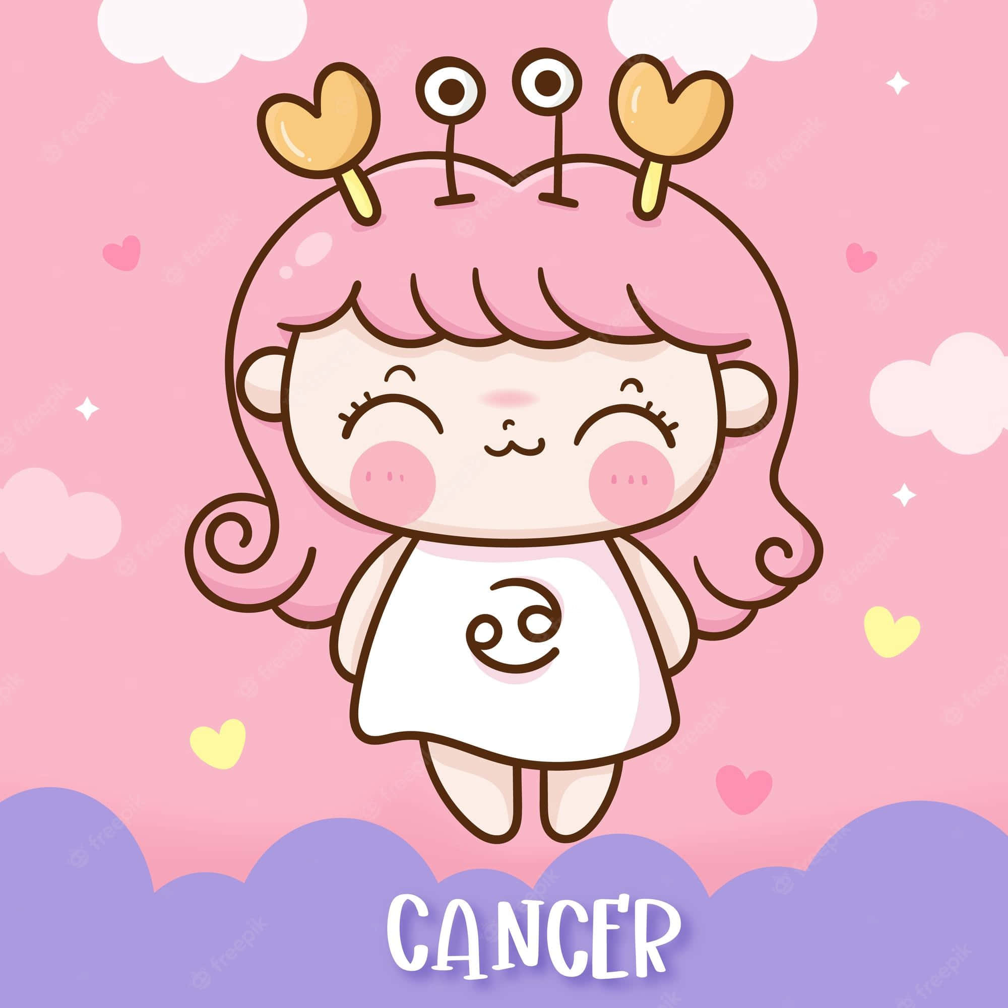 pink hair, Cancer zodiac sign, crab antennae, Full HD Desktop Wallpaper