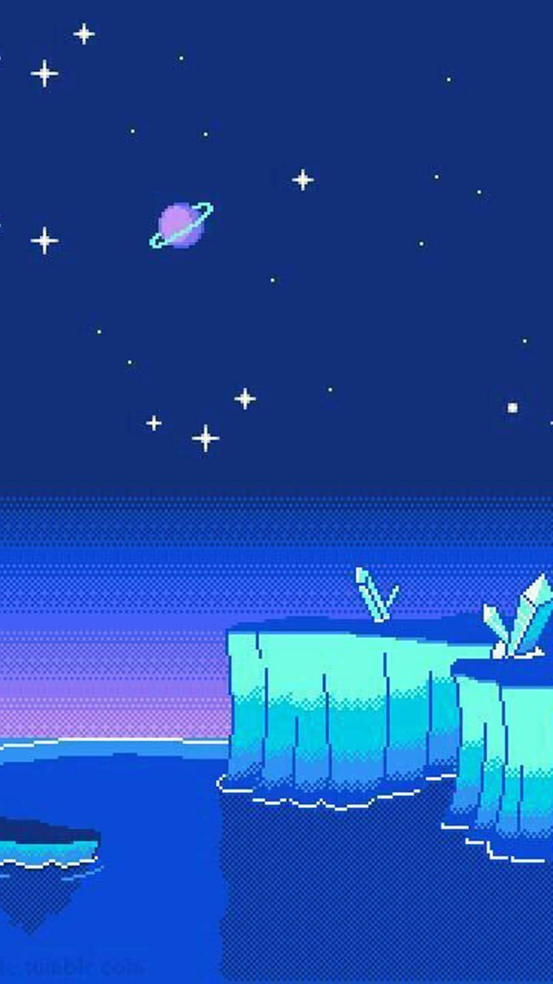 rocky island, moon, stars, Full HD Phone Wallpaper
