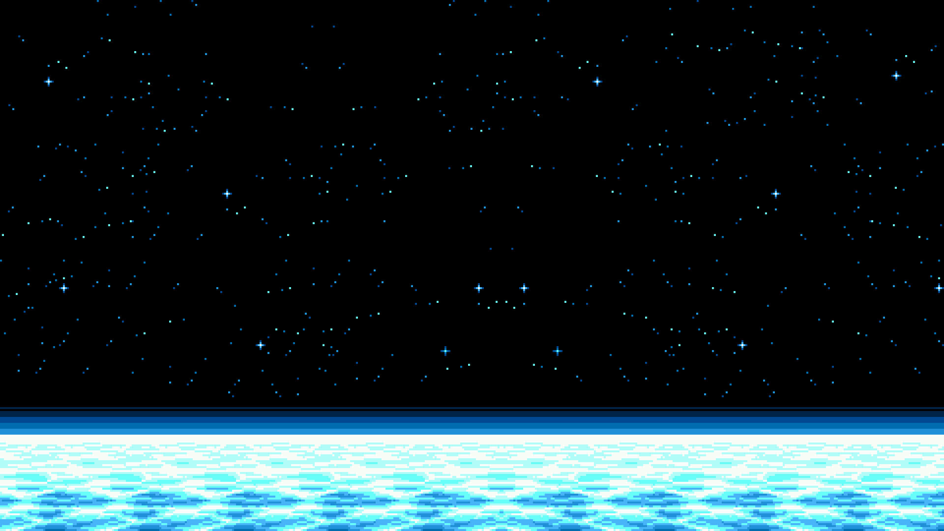 Cute Pixel Desktop, Outer Space, starry night sky, Full HD Desktop Wallpaper