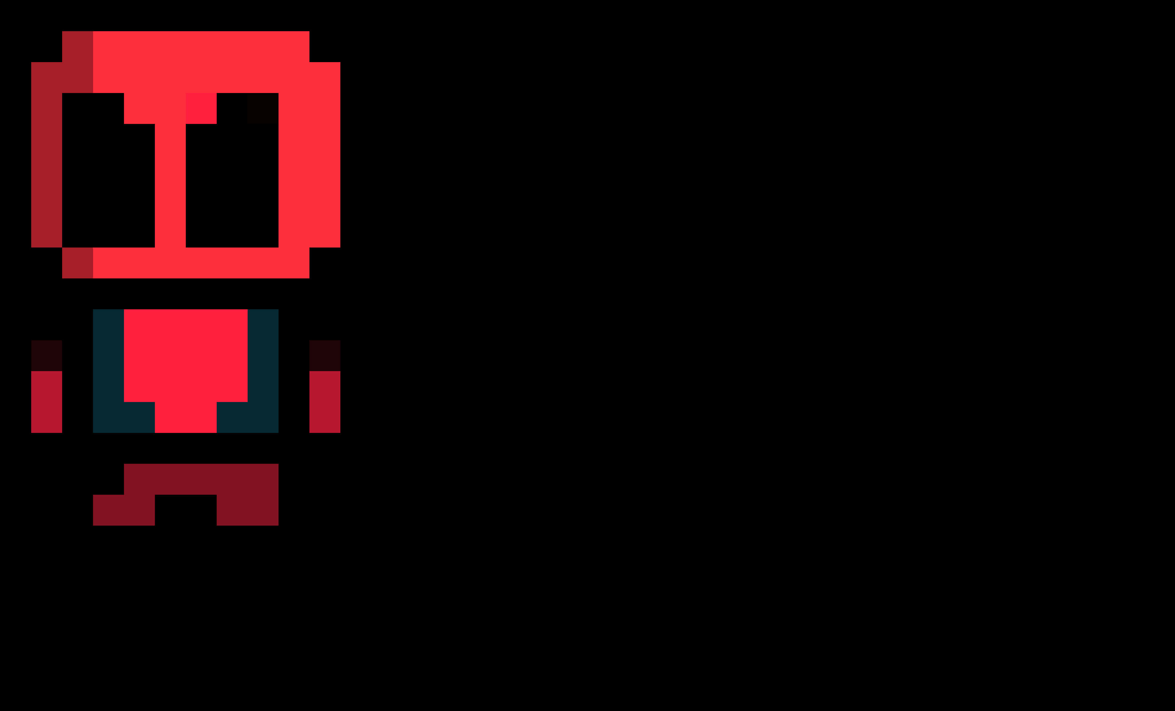 pixel art character, red, black eyes, 2K Desktop Wallpaper