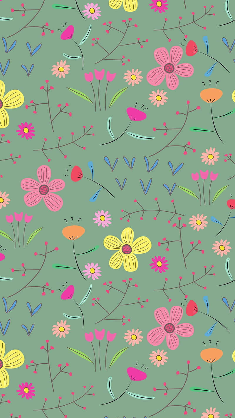 cute plant, yellow flowers, pink, HD Phone Wallpaper
