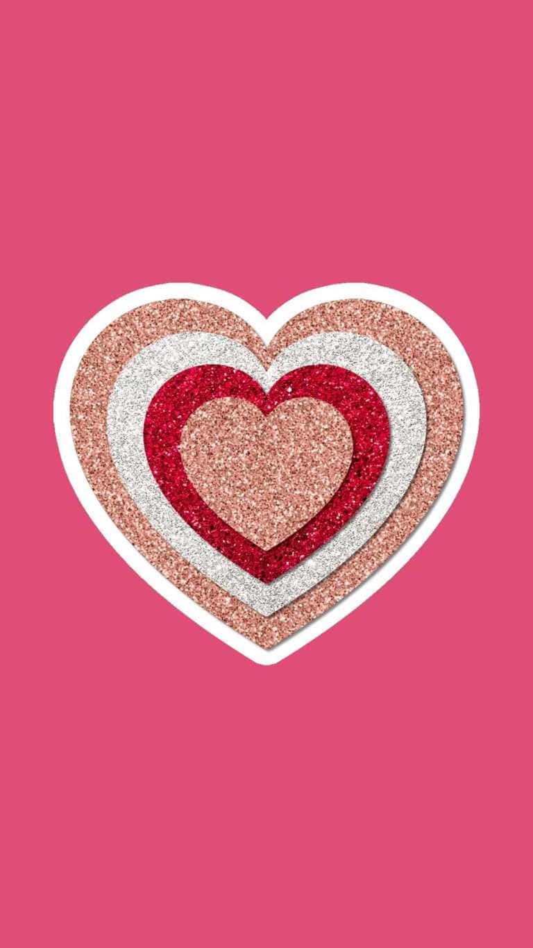 glittery heart, rose gold, silver, HD Phone Wallpaper