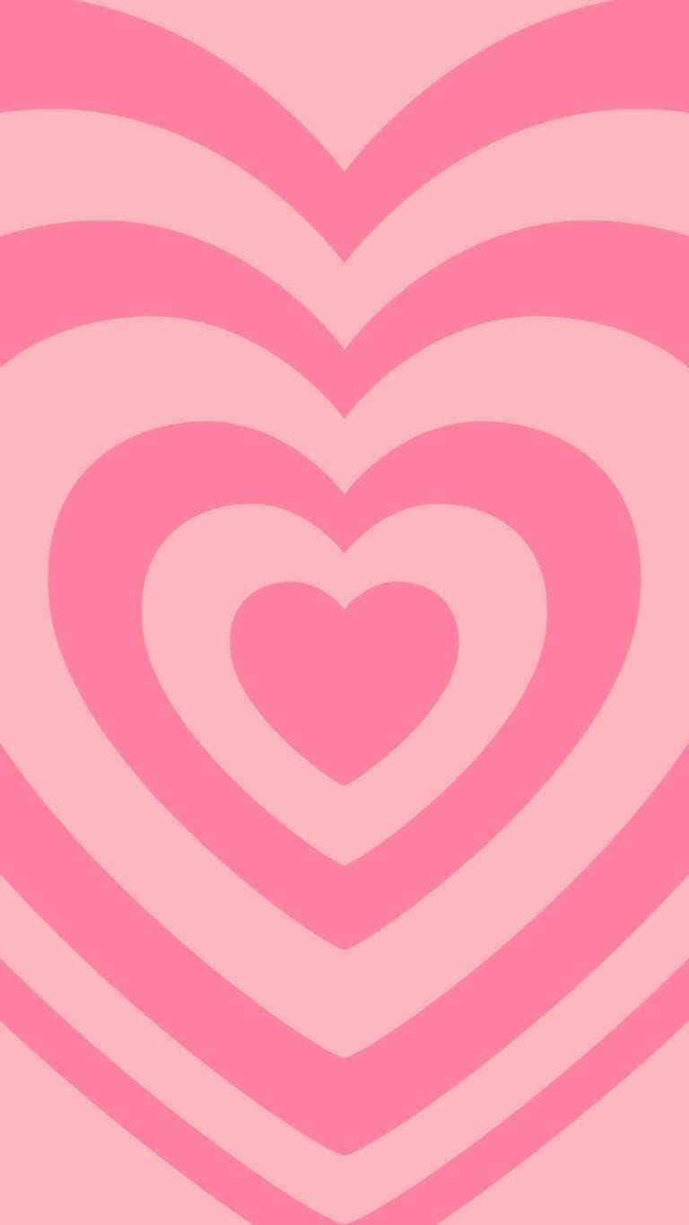 pink heart pattern, concentric pink hearts, varying shades, HD Phone Wallpaper